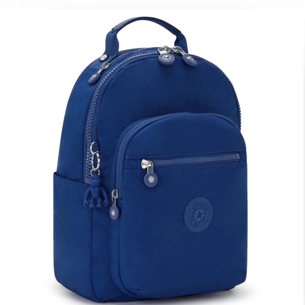Blue Backpack with Multiple Compartments